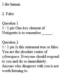 Module 01 Quiz - Nettiquette